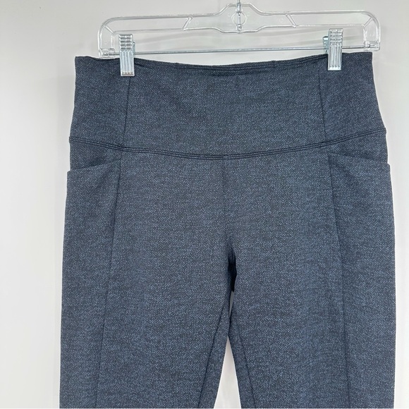 Athleta Black Blue Herringbone Mercer Tights Leggings Tights Pants Size M - Picture 9 of 16